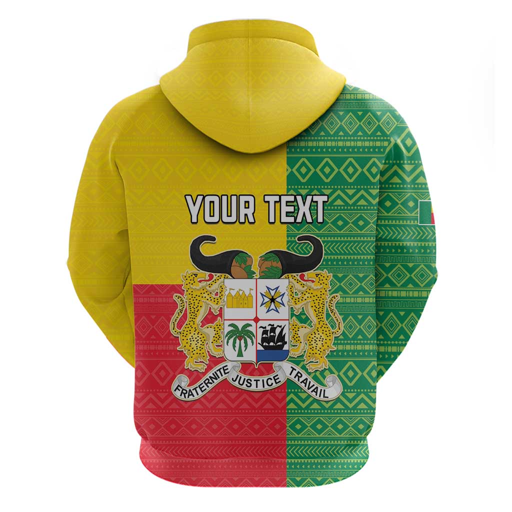 Personalised Afro Benin Hoodie Flag Style - African Pattern