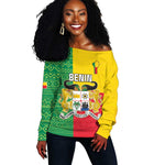 Personalised Afro Benin Off Shoulder Sweater Flag Style - African Pattern