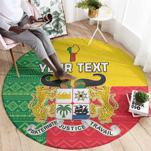 Personalised Afro Benin Round Carpet Flag Style - African Pattern