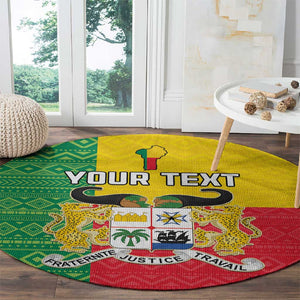 Personalised Afro Benin Round Carpet Flag Style - African Pattern