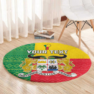 Personalised Afro Benin Round Carpet Flag Style - African Pattern