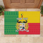 Personalised Afro Benin Rubber Doormat Flag Style - African Pattern