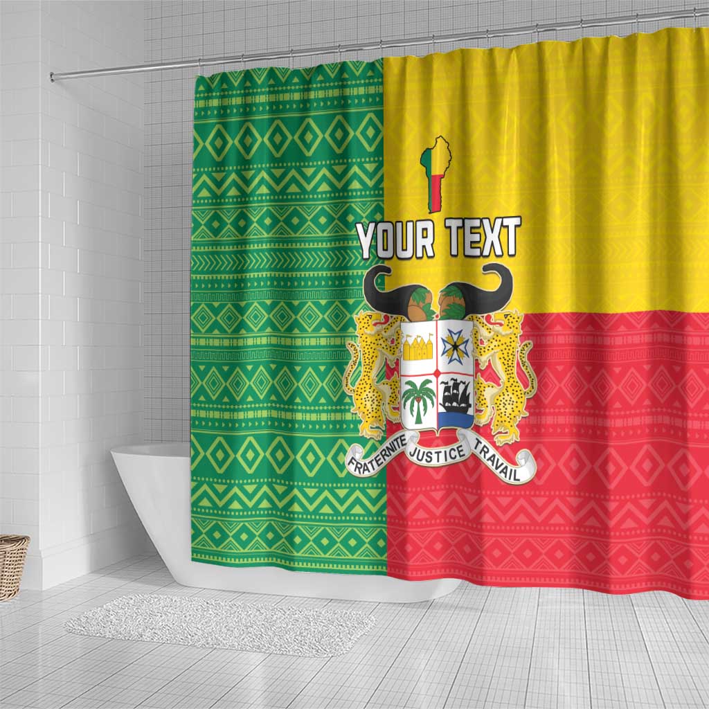 Personalised Afro Benin Shower Curtain Flag Style - African Pattern