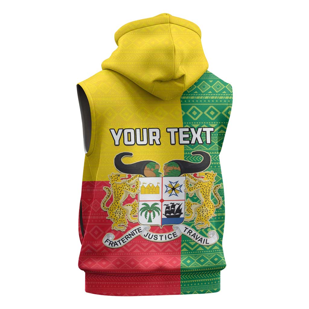 Personalised Afro Benin Sleeveless Hoodie Flag Style - African Pattern - African Pride