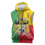 Personalised Afro Benin Sleeveless Zip Hoodie Flag Style - African Pattern - African Pride