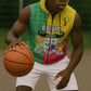 Personalised Afro Benin Sleeveless Zip Hoodie Flag Style - African Pattern - African Pride