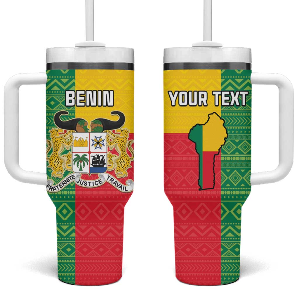 Personalised Afro Benin Tumbler With Handle Flag Style - African Pattern