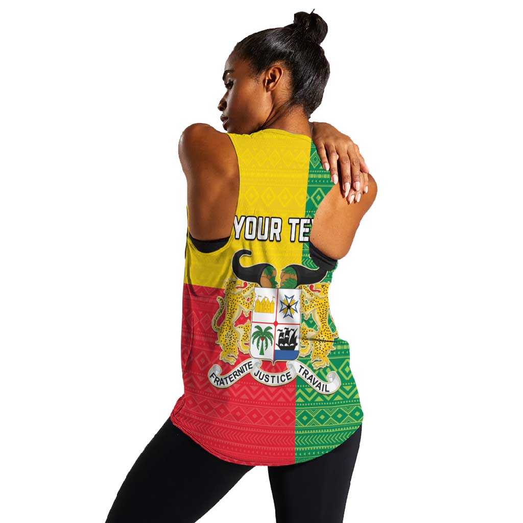 Personalised Afro Benin Women Racerback Tank Flag Style - African Pattern