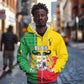 Personalised Afro Benin Zip Hoodie Flag Style - African Pattern