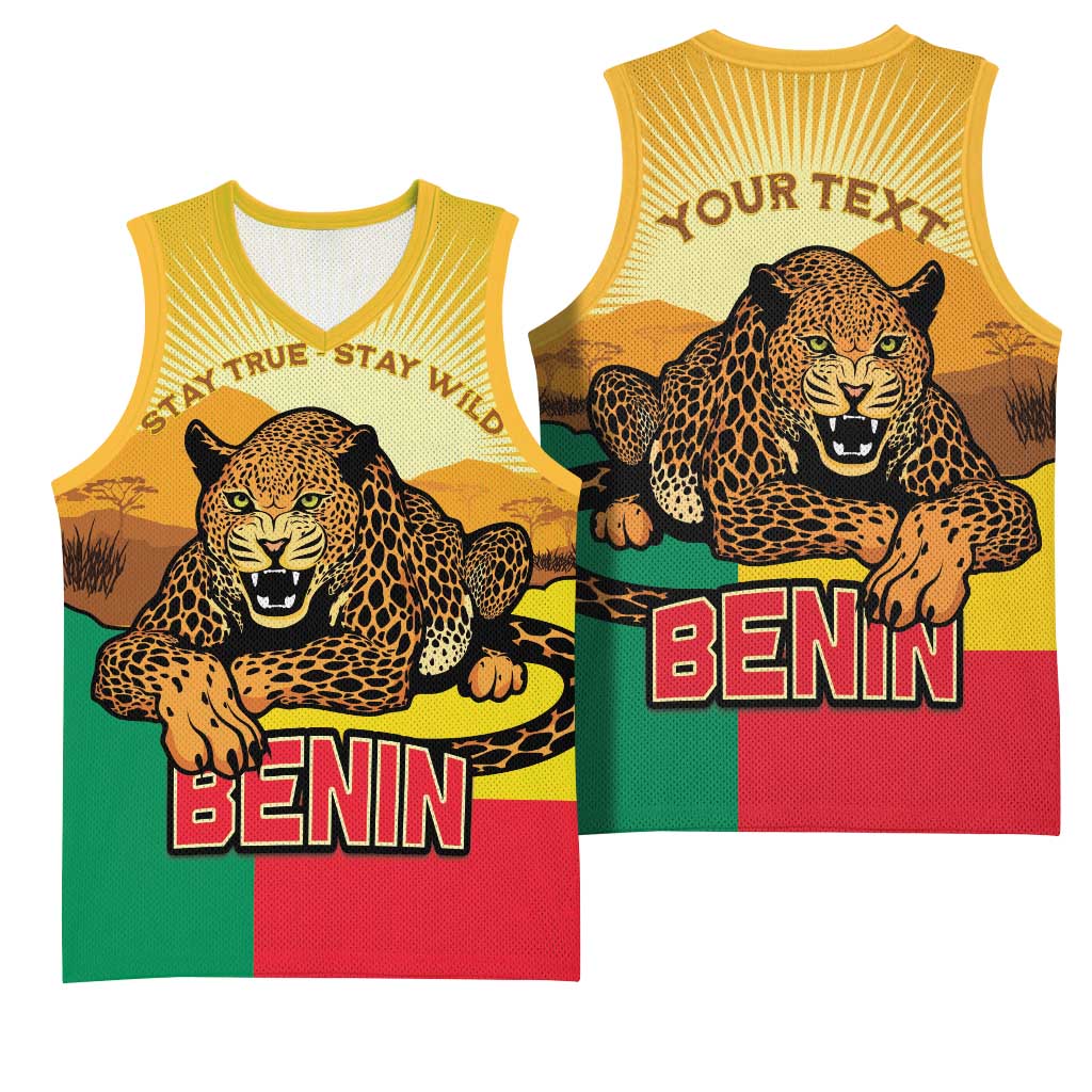 Personalised Afro Benin Leopard Basketball Jersey Stay True - Stay Wild LT15