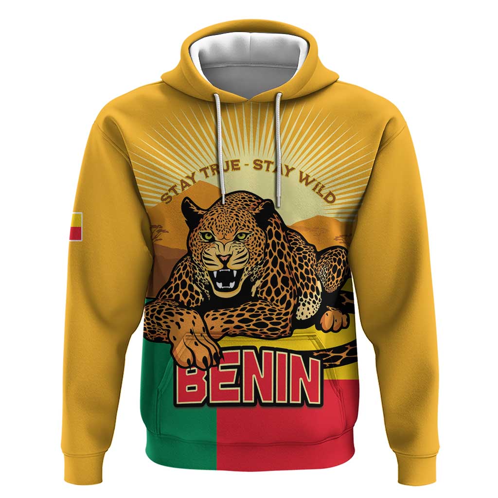 Personalised Afro Benin Leopard Hoodie Stay True - Stay Wild