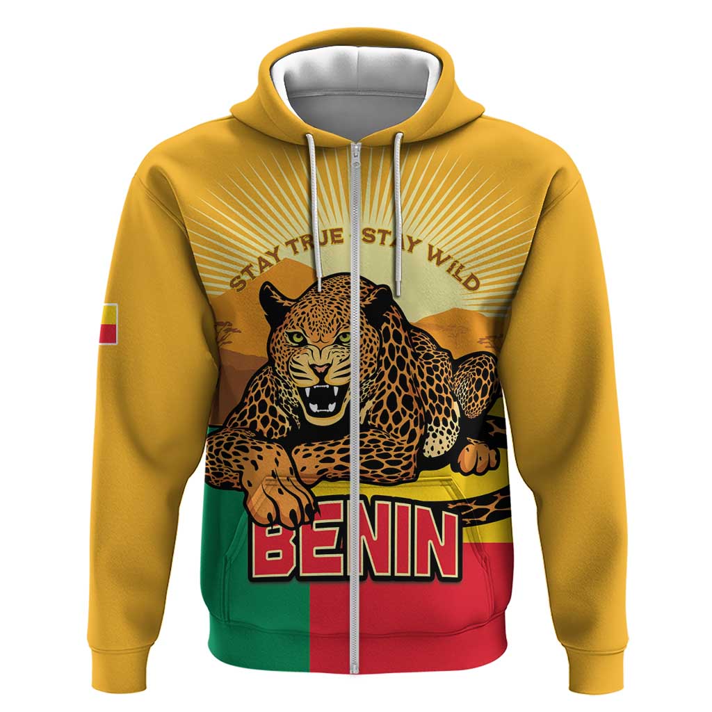 Personalised Afro Benin Leopard Hoodie Stay True - Stay Wild