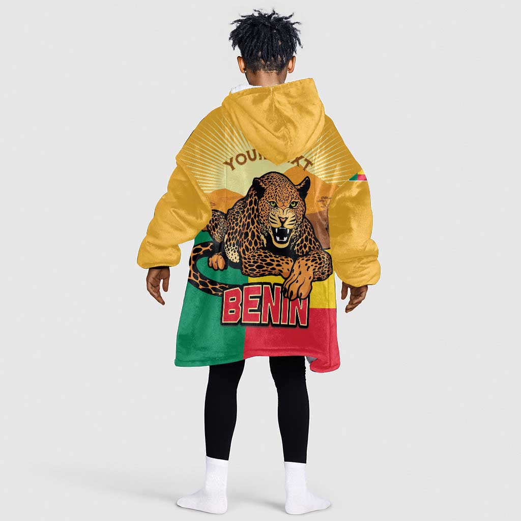 Personalised Afro Benin Leopard Kid Wearable Blanket Hoodie Stay True - Stay Wild