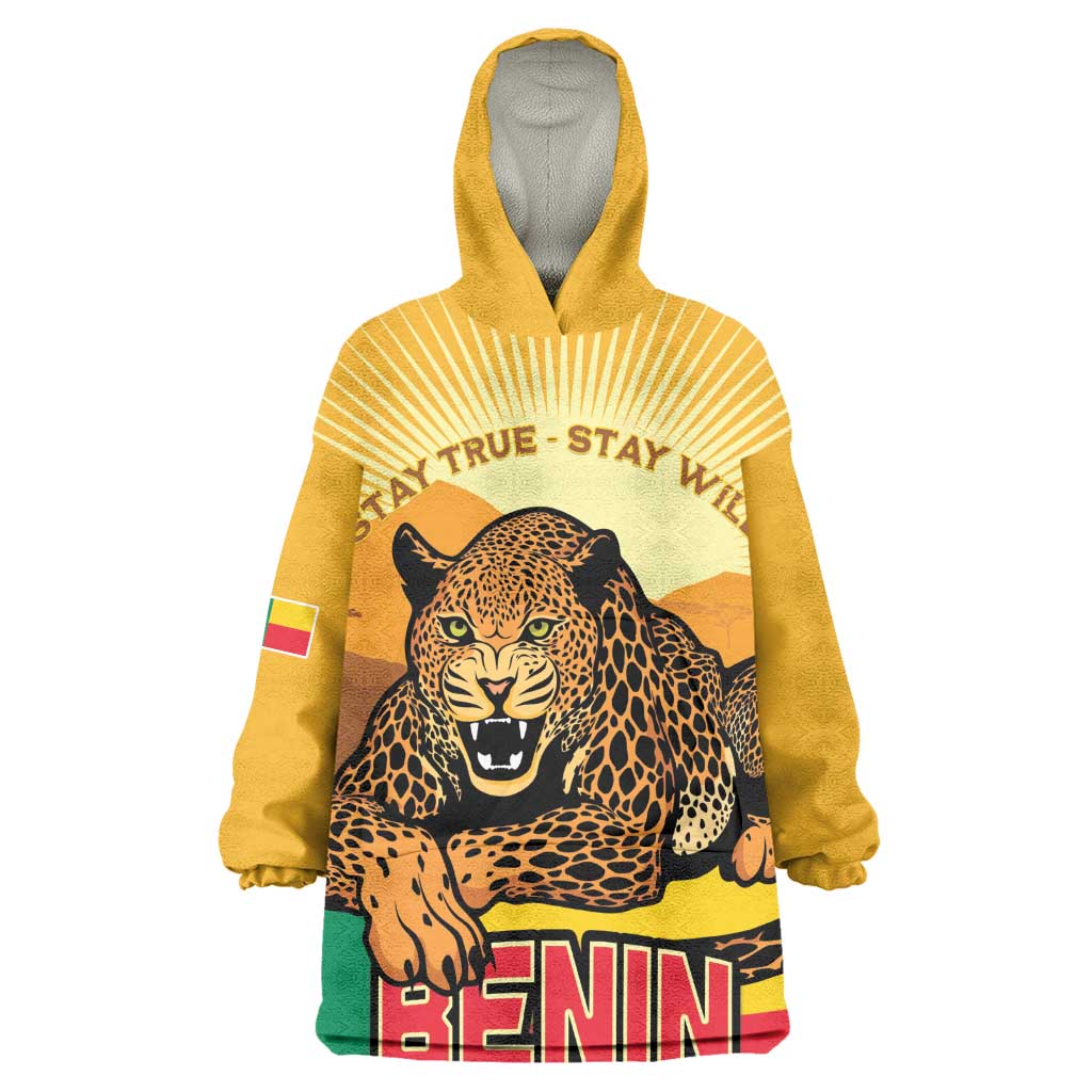 Personalised Afro Benin Leopard Kid Wearable Blanket Hoodie Stay True - Stay Wild