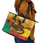 Personalised Afro Benin Leopard Leather Tote Bag Stay True - Stay Wild