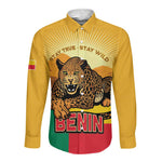 Personalised Afro Benin Leopard Long Sleeve Button Shirt Stay True - Stay Wild