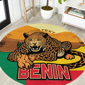 Personalised Afro Benin Leopard Round Carpet Stay True - Stay Wild