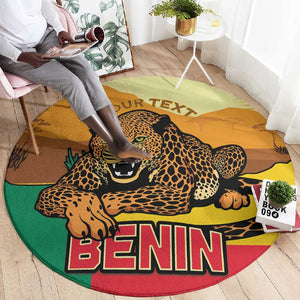 Personalised Afro Benin Leopard Round Carpet Stay True - Stay Wild