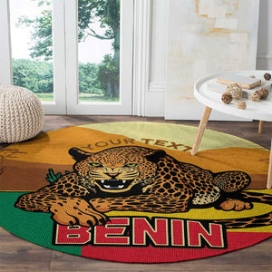 Personalised Afro Benin Leopard Round Carpet Stay True - Stay Wild