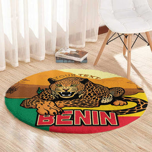 Personalised Afro Benin Leopard Round Carpet Stay True - Stay Wild