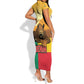Personalised Afro Benin Leopard Short Sleeve Bodycon Dress Stay True - Stay Wild LT15
