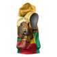 Personalised Afro Benin Leopard Sleeveless Hoodie Stay True - Stay Wild - African Pride