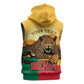 Personalised Afro Benin Leopard Sleeveless Zip Hoodie Stay True - Stay Wild - African Pride