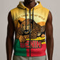 Personalised Afro Benin Leopard Sleeveless Zip Hoodie Stay True - Stay Wild - African Pride