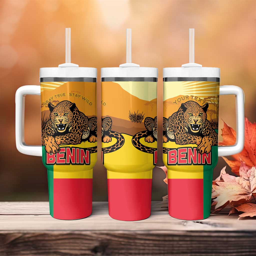 Personalised Afro Benin Leopard Tumbler With Handle Stay True - Stay Wild