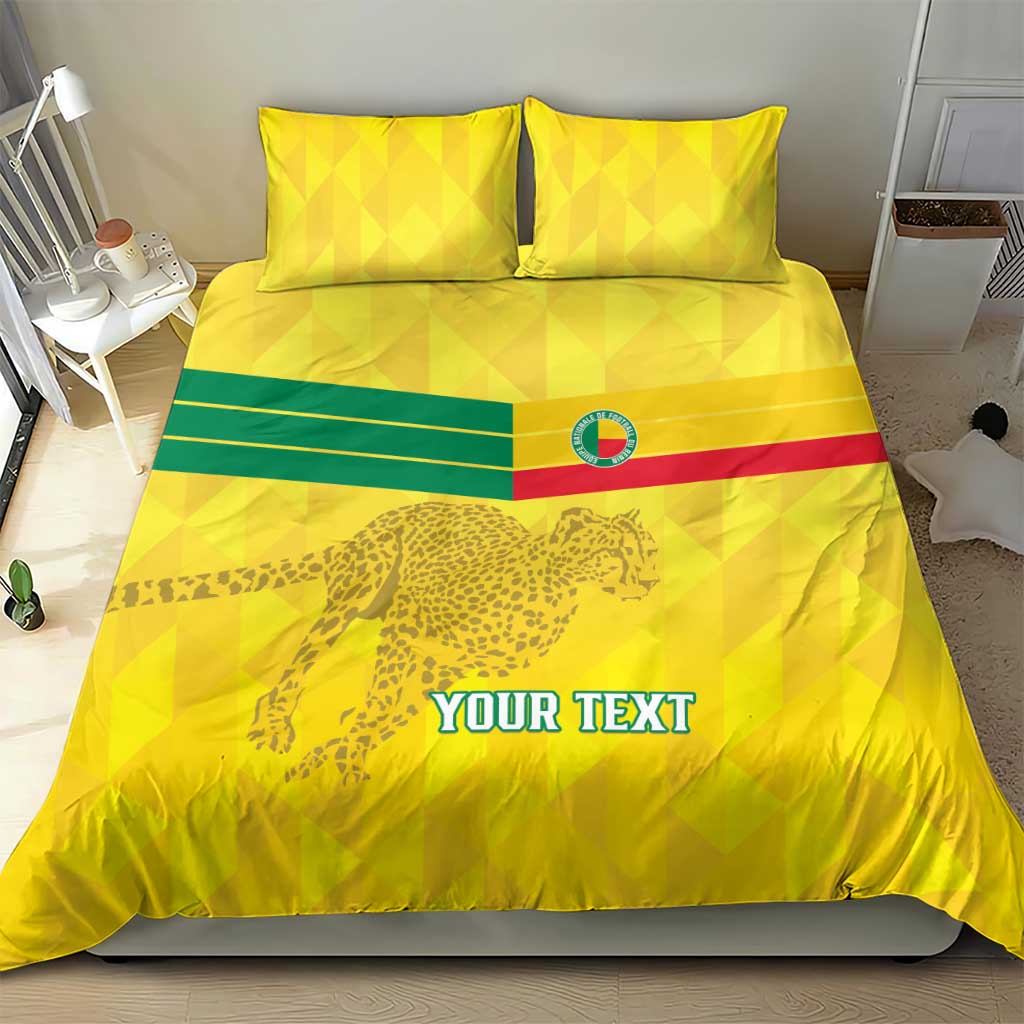Custom Benin Football Bedding Set Go Les Guepards