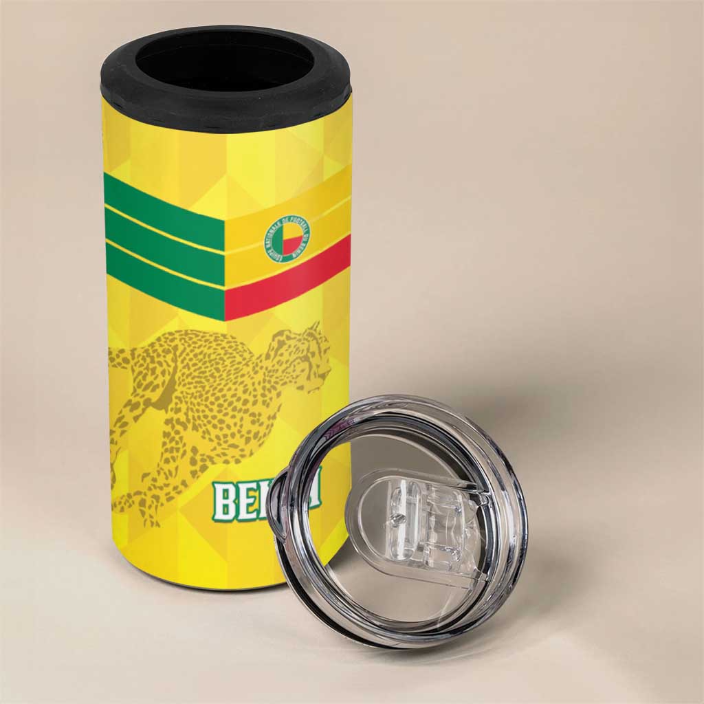 Custom Benin Football 4 in 1 Can Cooler Tumbler Go Les Guepards