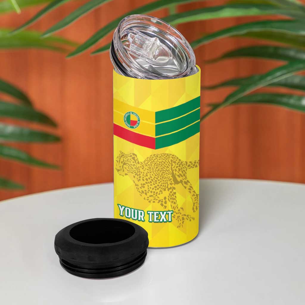 Custom Benin Football 4 in 1 Can Cooler Tumbler Go Les Guepards