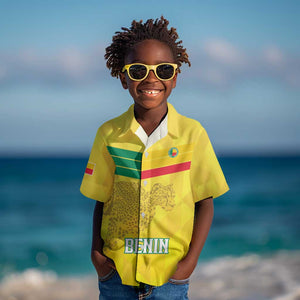 Custom Benin Football Kid Hawaiian Shirt Go Les Guepards