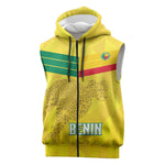 Custom Benin Football Sleeveless Zip Hoodie Go Les Guepards - African Pride