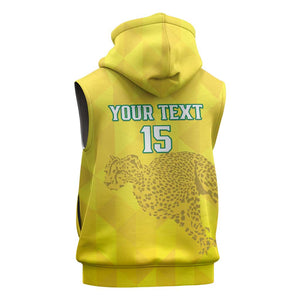 Custom Benin Football Sleeveless Zip Hoodie Go Les Guepards - African Pride