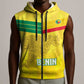 Custom Benin Football Sleeveless Zip Hoodie Go Les Guepards - African Pride