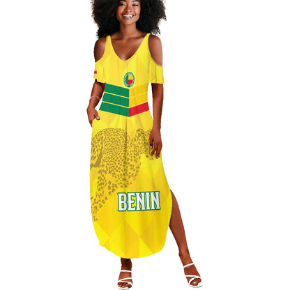 Custom Benin Football Summer Maxi Dress Go Les Guepards