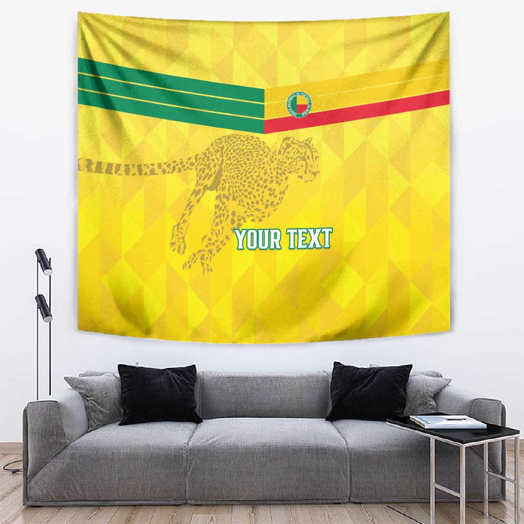 Custom Benin Football Tapestry Go Les Guepards