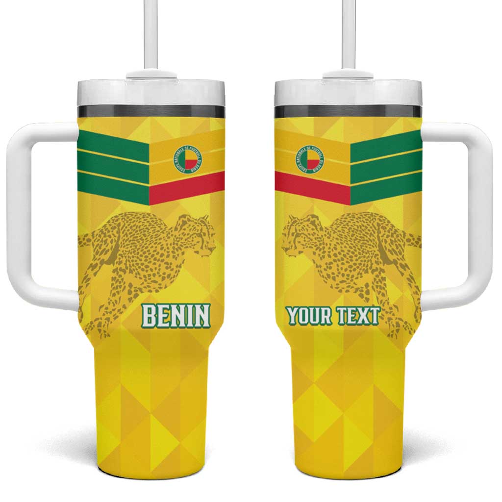 Custom Benin Football Tumbler With Handle Go Les Guepards