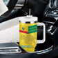 Custom Benin Football Tumbler With Handle Go Les Guepards