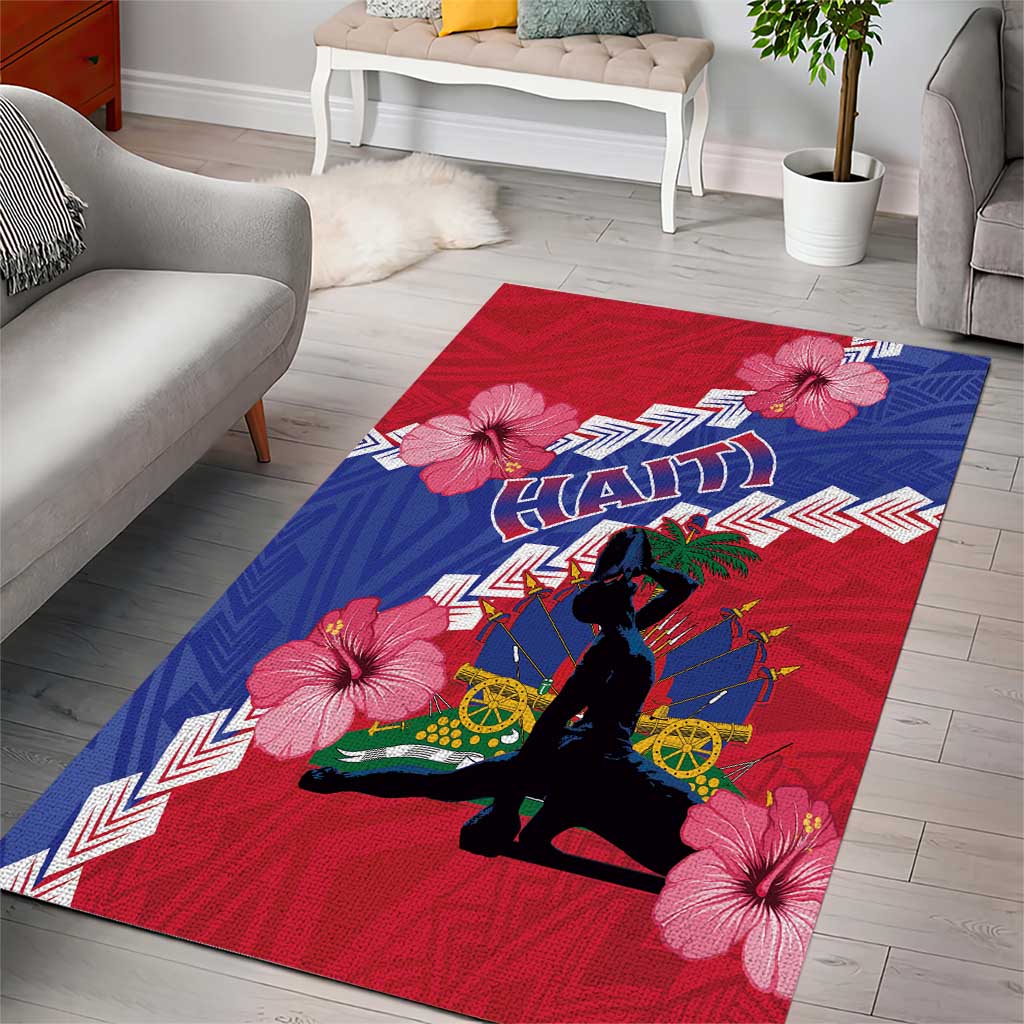 Haiti Neg Maron Area Rug Coat Of Arms - Hisbicus Polynesian