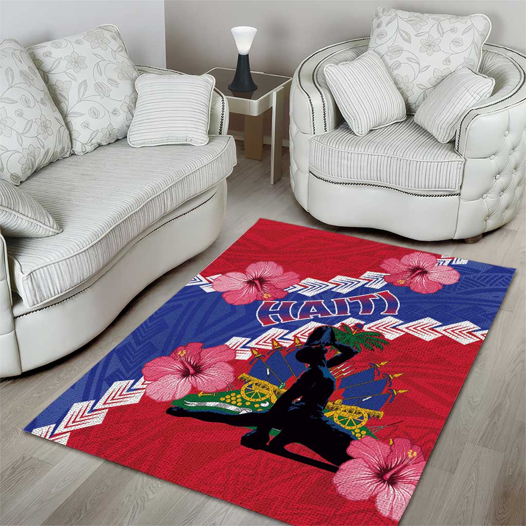 Haiti Neg Maron Area Rug Coat Of Arms - Hisbicus Polynesian