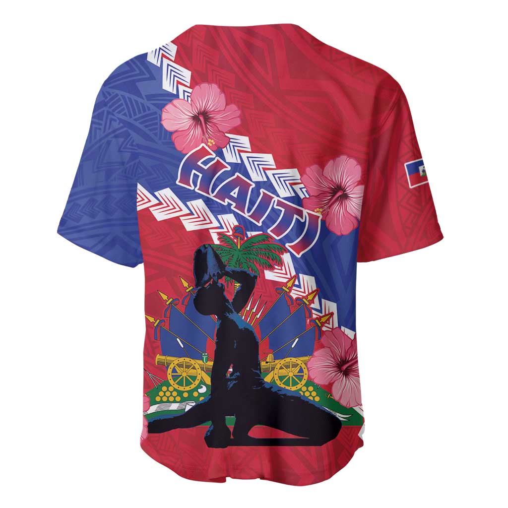 Haiti Neg Maron Baseball Jersey Coat Of Arms - Hisbicus Polynesian