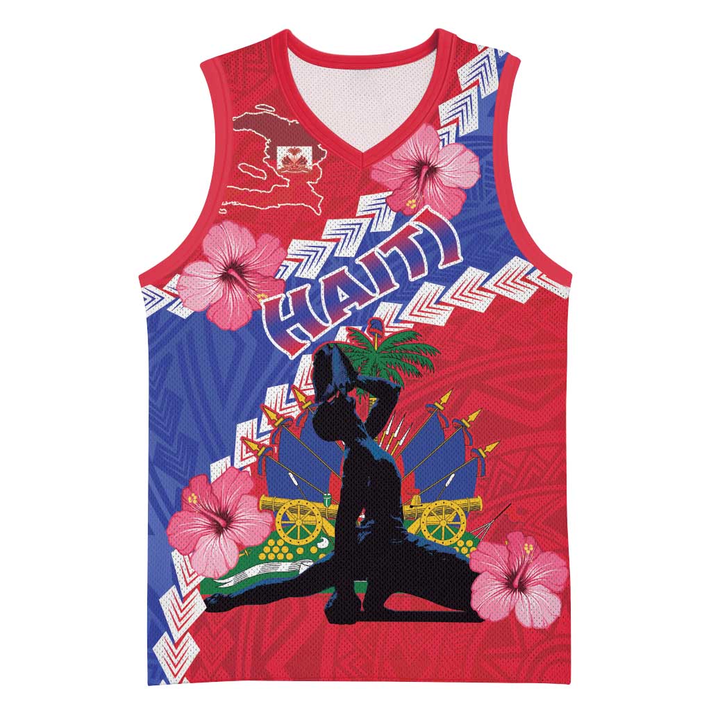 Haiti Neg Maron Basketball Jersey Coat Of Arms - Hisbicus Polynesian LT15