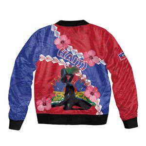 Haiti Neg Maron Bomber Jacket Coat Of Arms - Hisbicus Polynesian