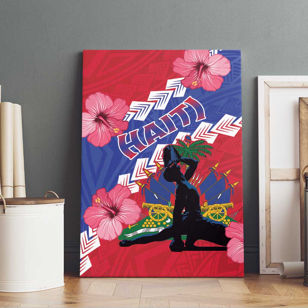 Haiti Neg Maron Canvas Wall Art Coat Of Arms - Hisbicus Polynesian