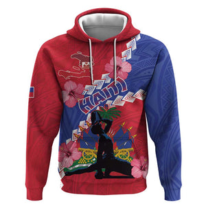 Haiti Neg Maron Hoodie Coat Of Arms - Hisbicus Polynesian