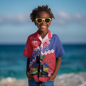 Haiti Neg Maron Kid Hawaiian Shirt Coat Of Arms - Hisbicus Polynesian