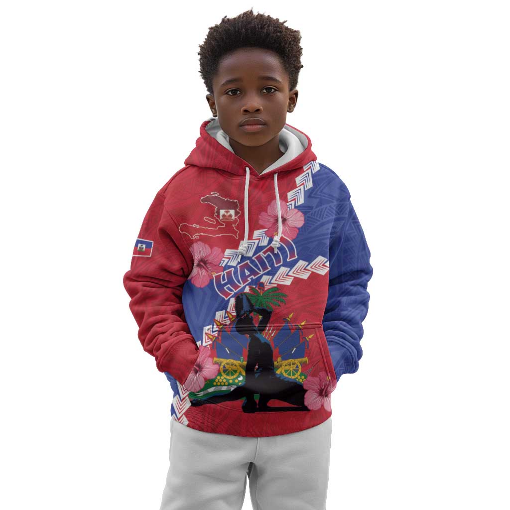 Haiti Neg Maron Kid Hoodie Coat Of Arms - Hisbicus Polynesian