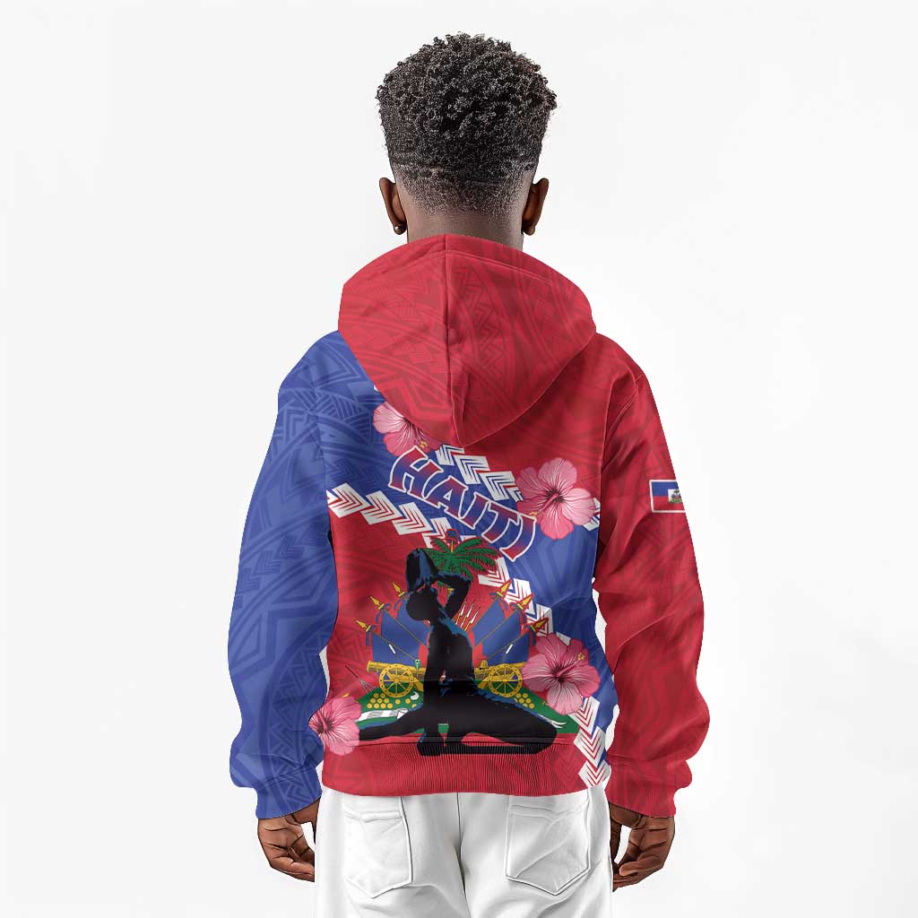 Haiti Neg Maron Kid Hoodie Coat Of Arms - Hisbicus Polynesian